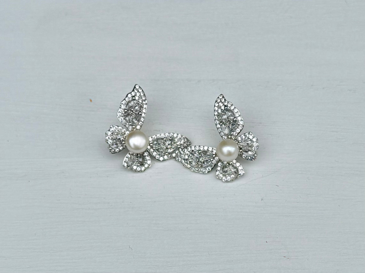 Butterfly Pearl Stud Earrings