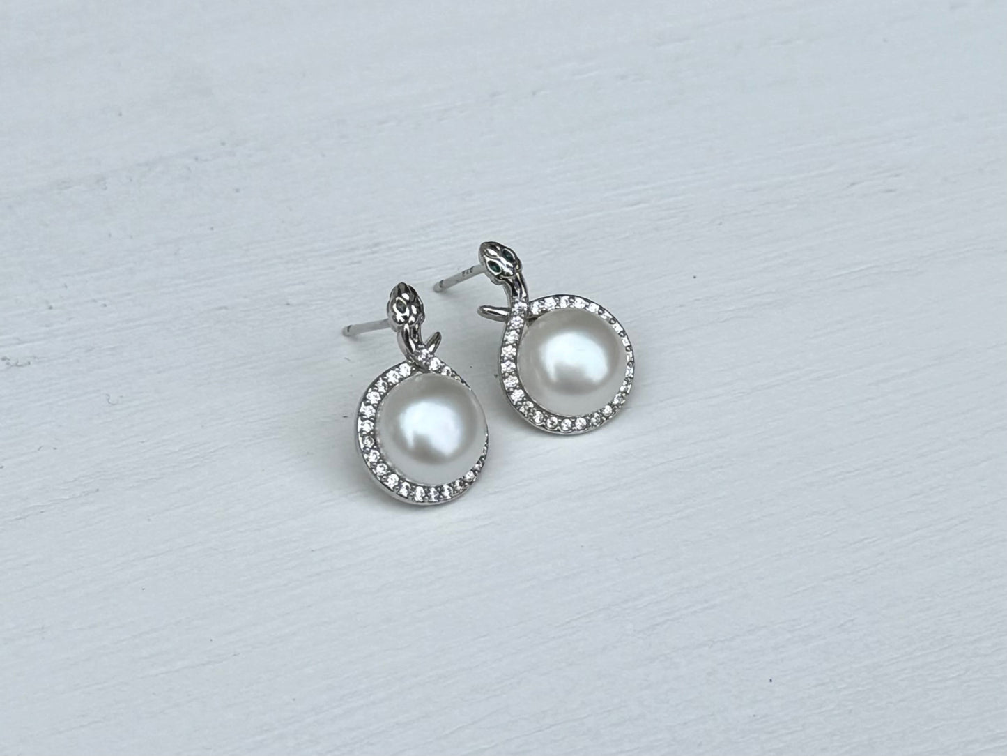 Venus Coil Freshwater Pearl Coil Earrings