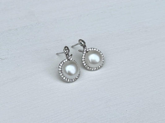 Venus Coil Freshwater Pearl Coil Earrings