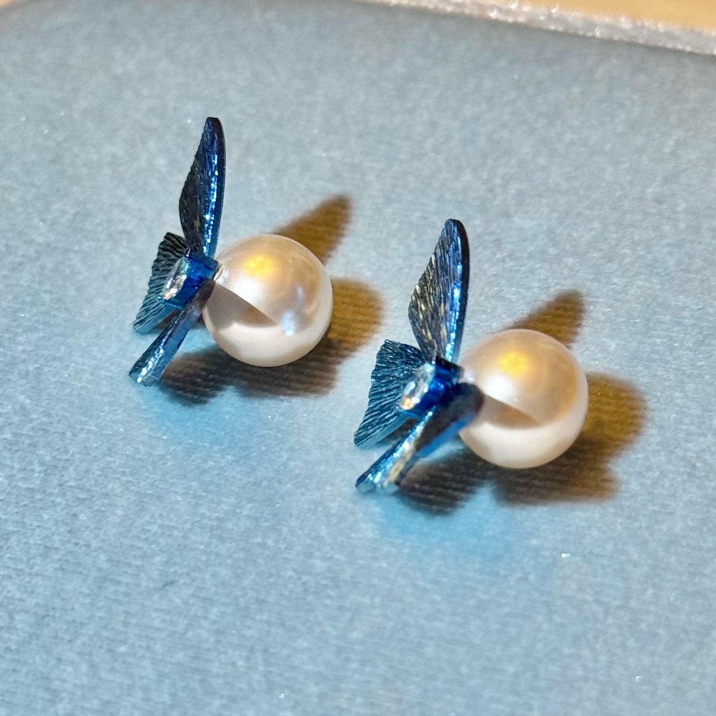 Hyacinth Butterfly Pearl Studs