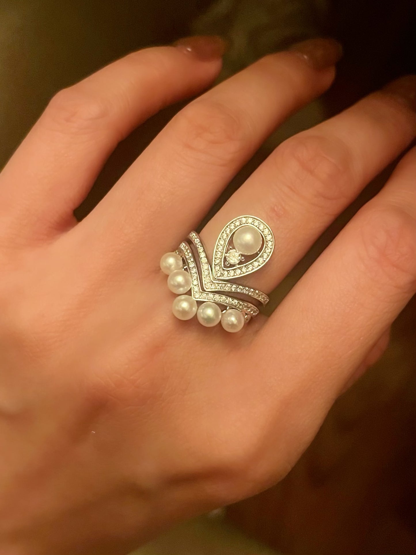 Aurora Crown Pearl Ring