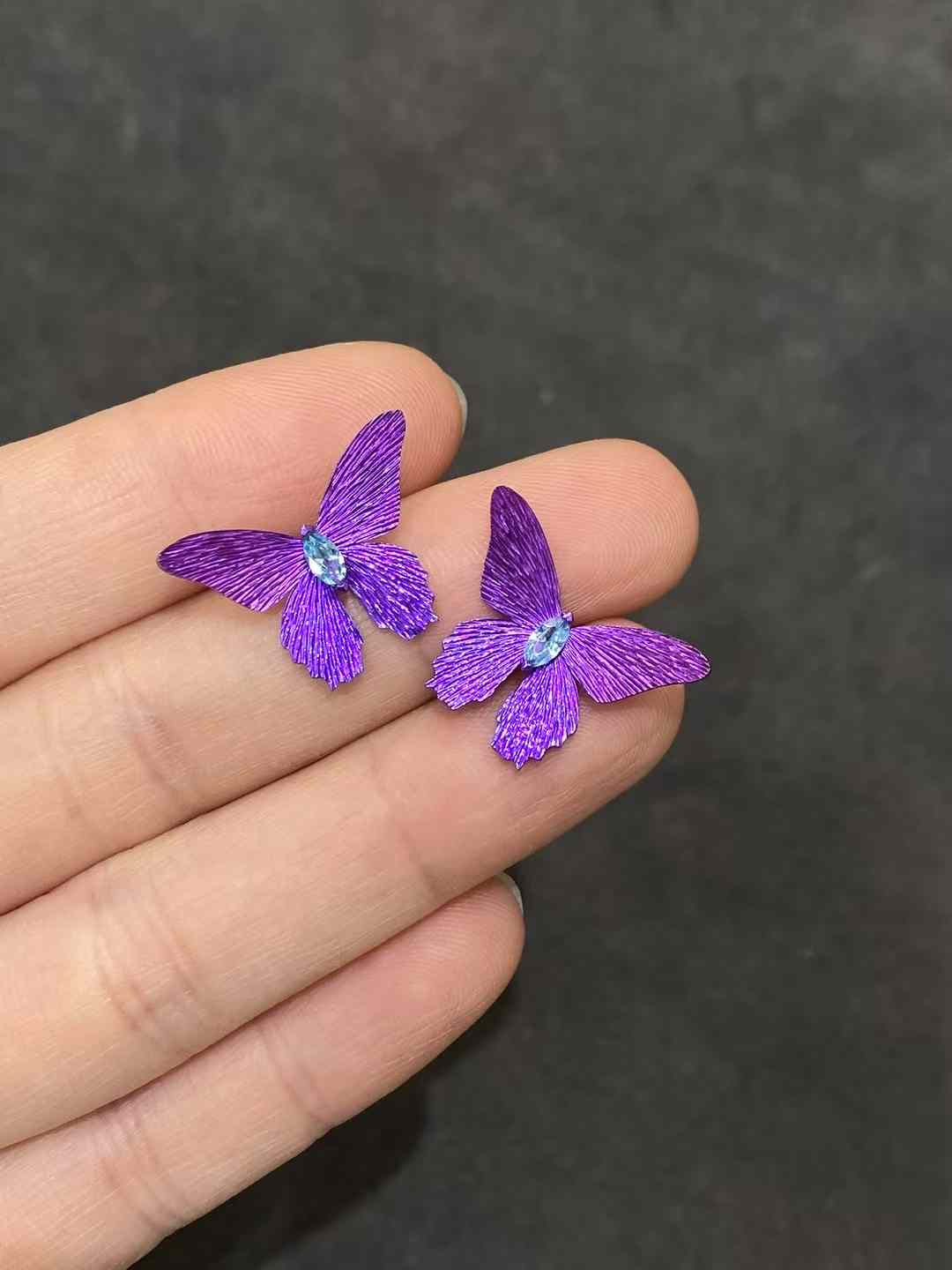 Hyacinth Butterfly Pearl Studs