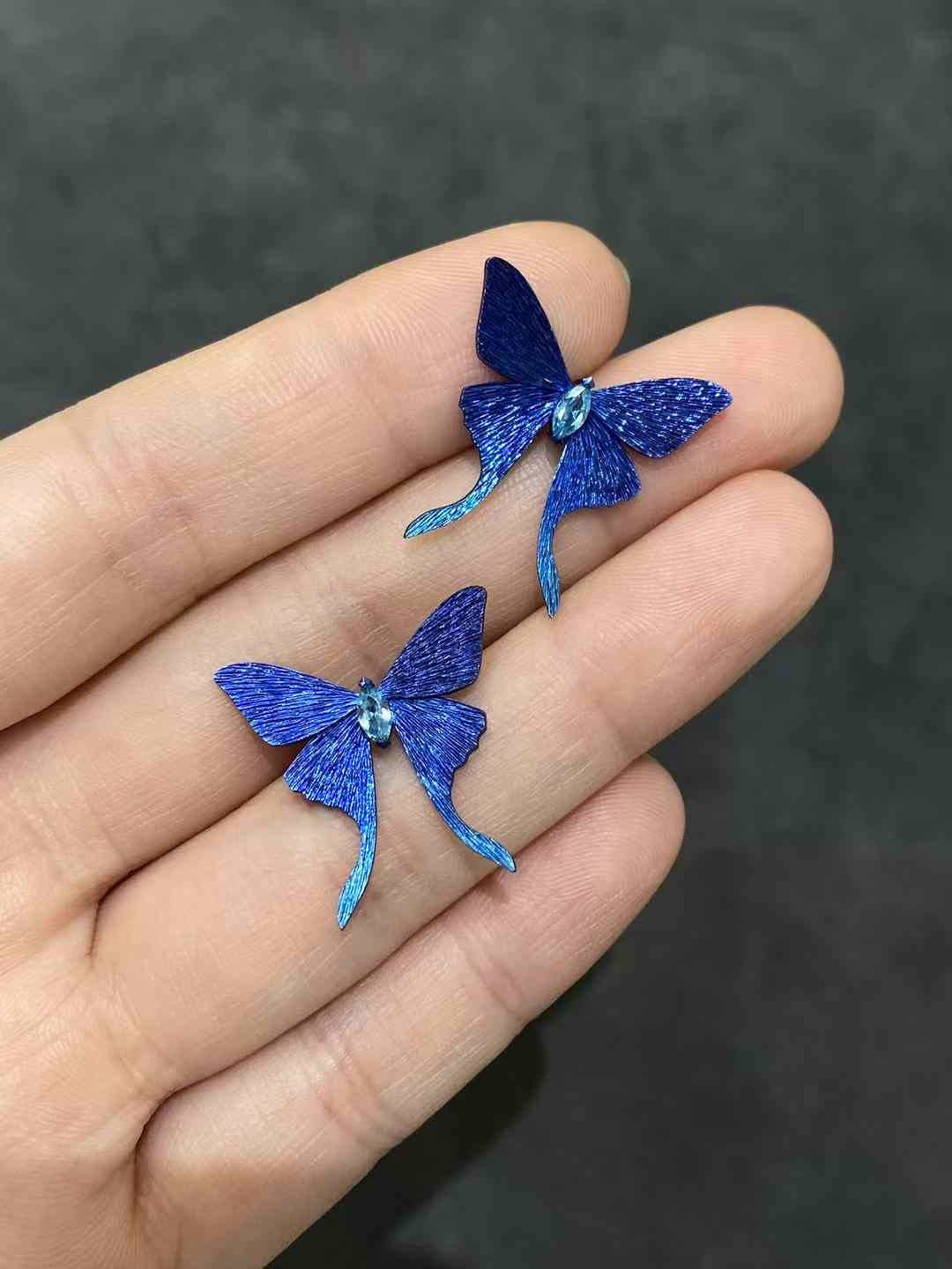 Hyacinth Butterfly Pearl Studs