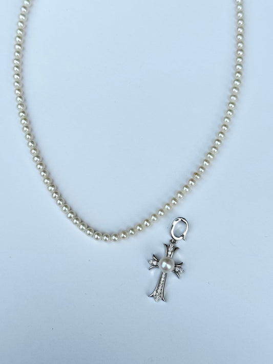 Heavenly Grace™ Removable Cross Pearl Necklace
