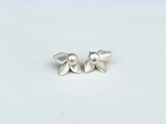 Nacre Blossom Pearl Studs