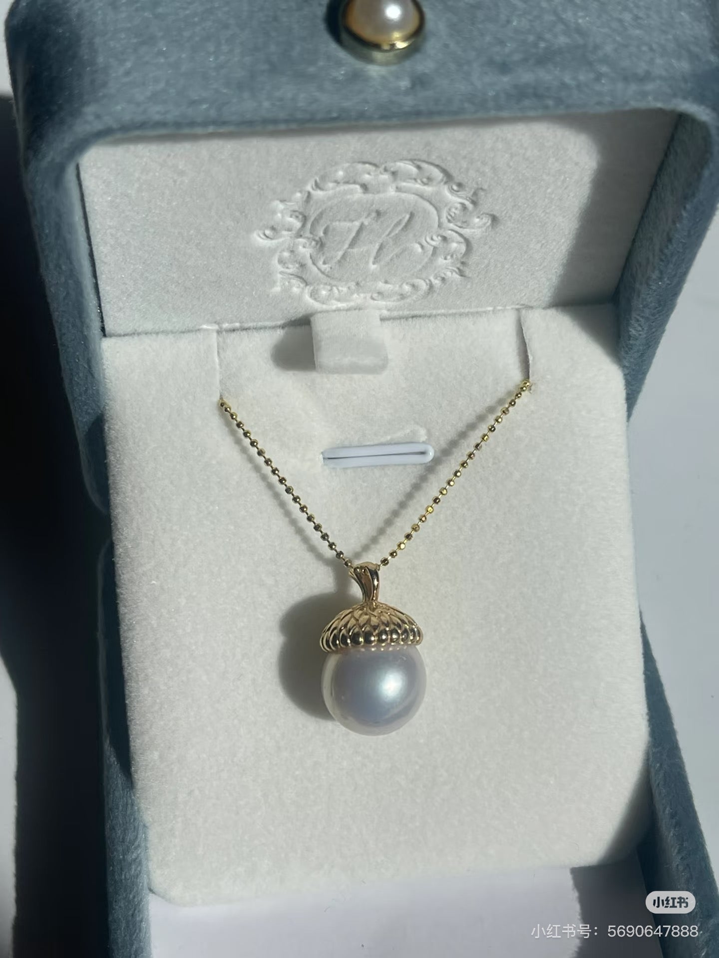 Golden Acorn Pearl Necklace
