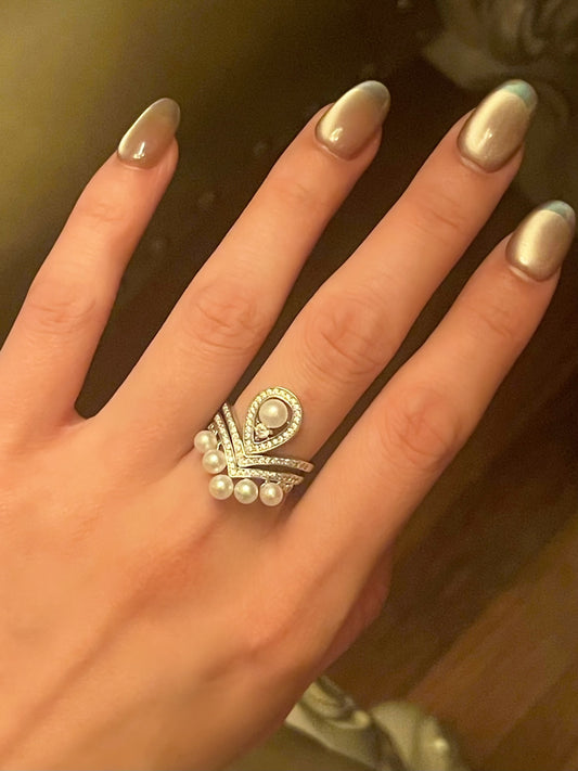 Aurora Crown Pearl Ring